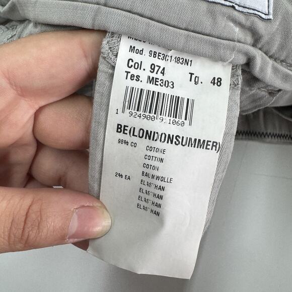 Mason's Chino Shorts Mens 48 IT 32/33 US Gray London Summer Casual Flat Front - Picture 5 of 8